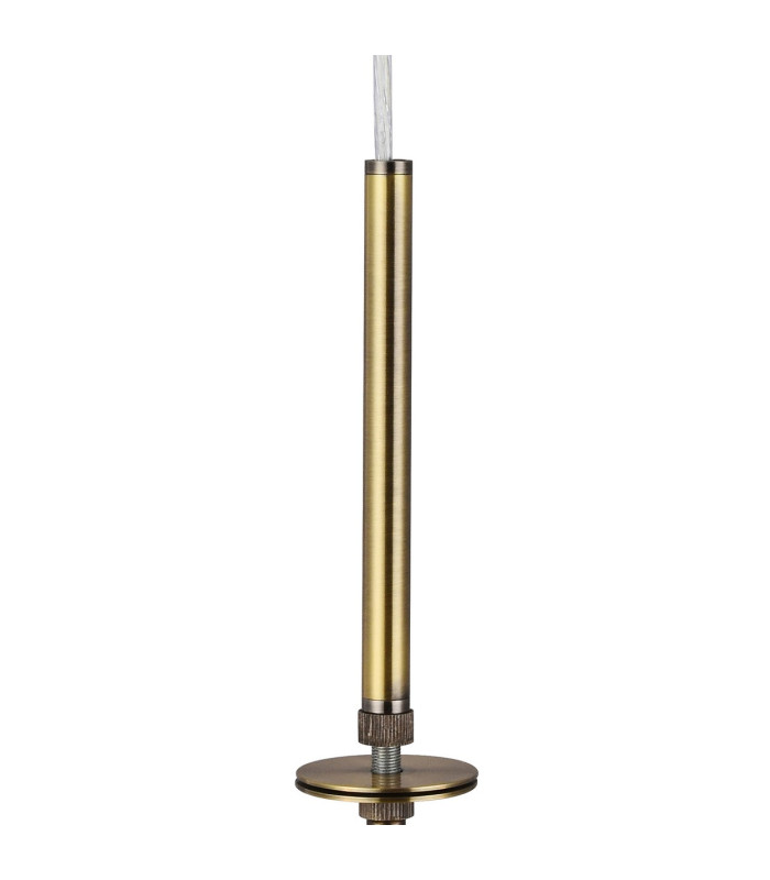 Baymont Antique Brass 3 Light E27 Single Pendant With 50cm x 20cm Dual Faux Silk Shade Nude Beige/Moonlight-7