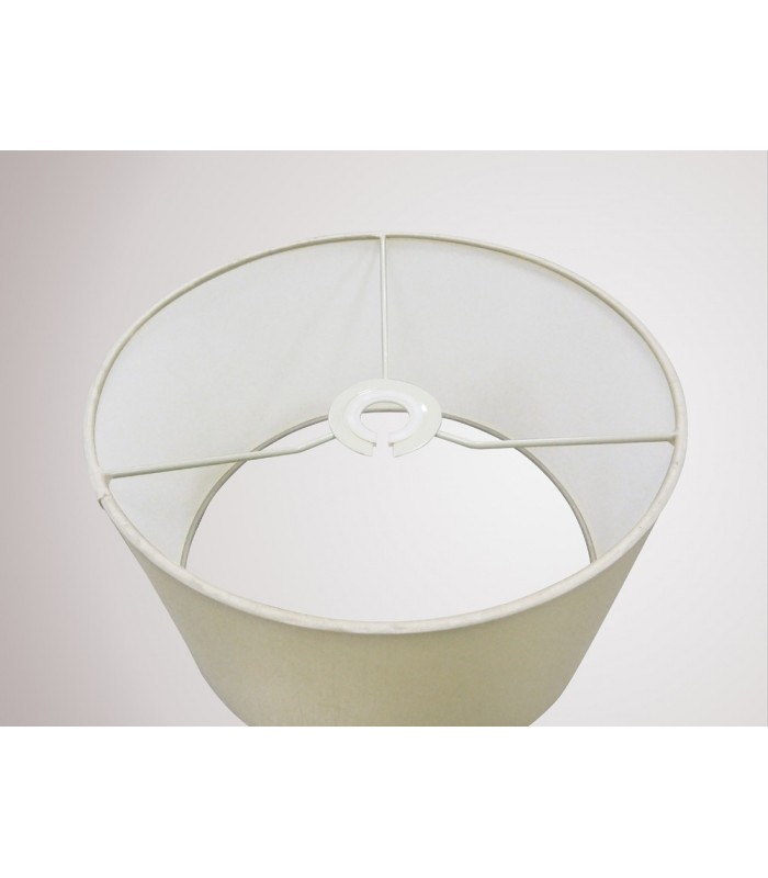 Round Cylinder, 300 x 170mm Faux Silk Fabric Shade, Ivory Pearl, White Laminate - 8