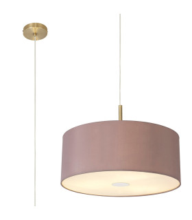 Baymont Antique Brass 3 Light E27 Single Pendant With 50cm x 20cm Dual Faux Silk Shade Taupe/Halo Gold-1