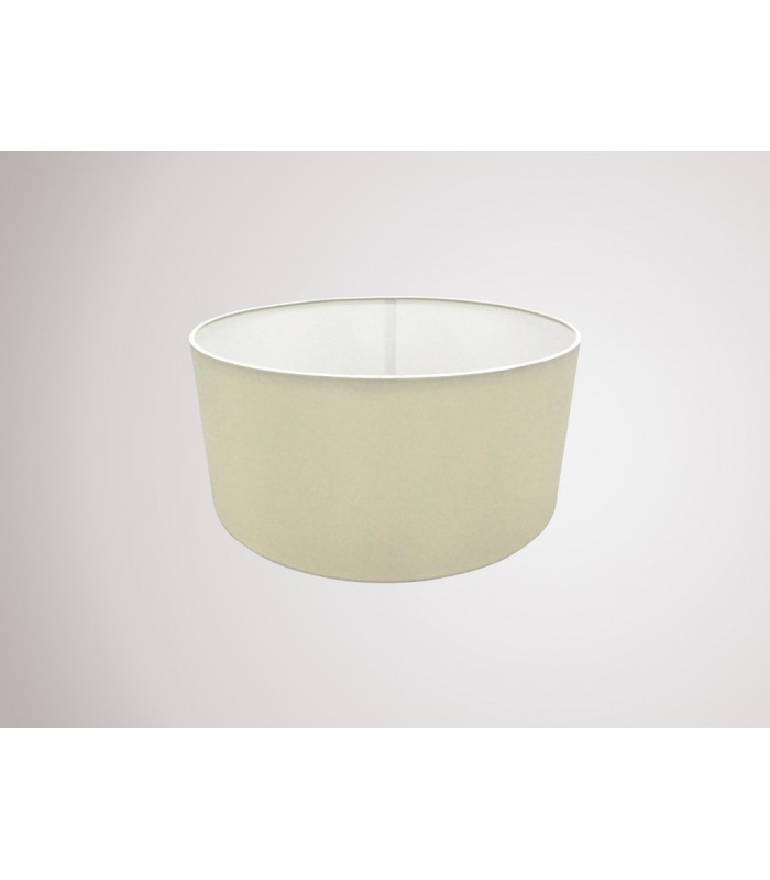 Round Cylinder, 400 x 180mm Faux Silk Fabric Shade, Ivory Pearl, White Laminate - 2