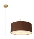 Baymont Antique Brass 3 Light E27 Single Pendant With 50cm x 20cm Dual Faux Silk Shade Raw Cocoa/Grecian Bronze-1