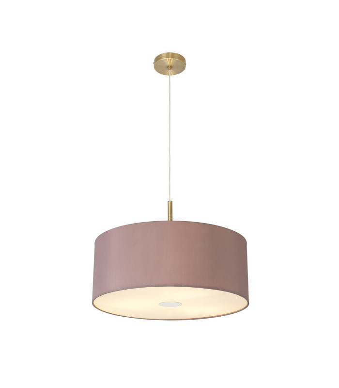 Baymont Antique Brass 3 Light E27 Single Pendant With 50cm x 20cm Dual Faux Silk Shade Taupe/Halo Gold-4
