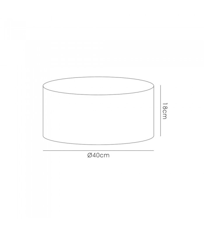 Round Cylinder, 400 x 180mm Faux Silk Fabric Shade, Ivory Pearl, White Laminate - 3