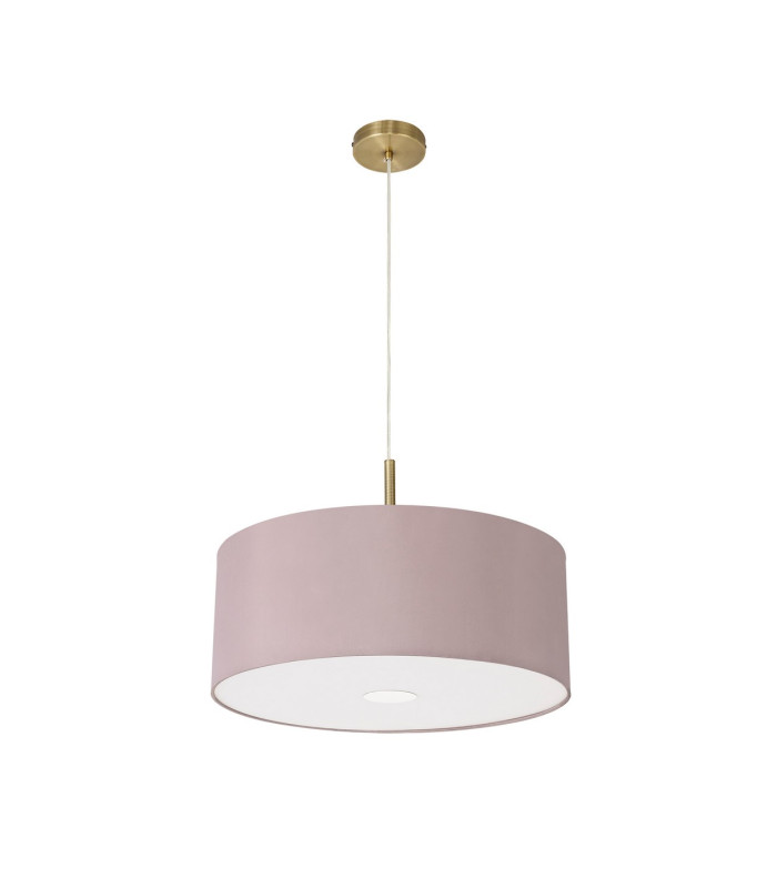 Baymont Antique Brass 3 Light E27 Single Pendant With 50cm x 20cm Dual Faux Silk Shade Taupe/Halo Gold-5