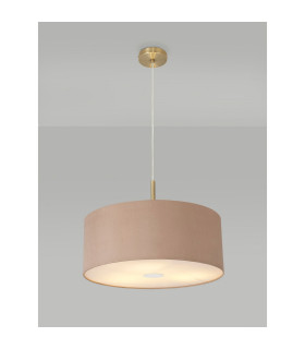 Baymont Antique Brass 3 Light E27 Single Pendant With 50cm x 20cm Dual Faux Silk Shade Antique Gold/Ruby-2