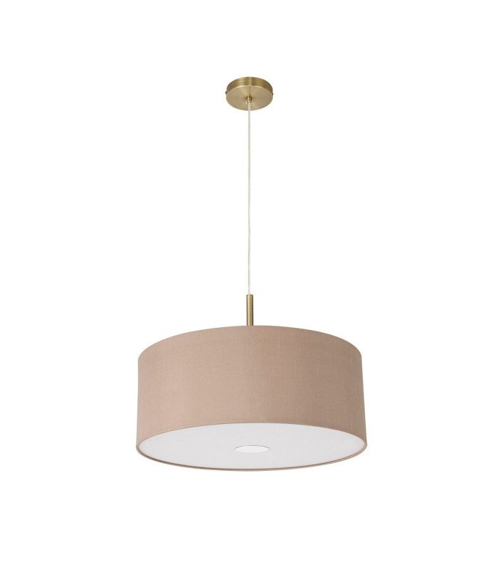 Baymont Antique Brass 3 Light E27 Single Pendant With 50cm x 20cm Dual Faux Silk Shade Antique Gold/Ruby-5