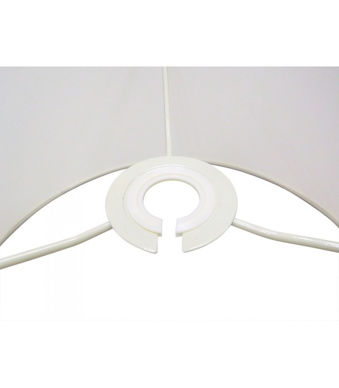 Round Cylinder, 400 x 180mm Faux Silk Fabric Shade, Ivory Pearl, White Laminate - 7