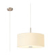 Baymont Satin Nickel 3 Light E27 Single Pendant With 50cm x 20cm Faux Silk Shade Ivory Pearl/White Laminate-1