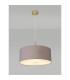 Baymont Antique Brass 3 Light E27 Single Pendant With 50cm x 20cm Faux Silk Shade Grey/White Laminate-2