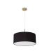 Baymont Antique Brass 3 Light E27 Single Pendant With 50cm x 20cm Faux Silk Shade Black/White Laminate-5