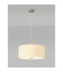 Baymont Satin Nickel 3 Light E27 Single Pendant With 50cm x 20cm Faux Silk Shade Ivory Pearl/White Laminate-2
