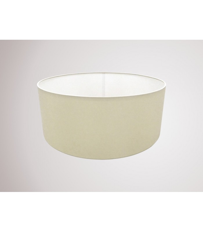 Round Cylinder, 500 x 200mm Faux Silk Fabric Shade, Ivory Pearl, White Laminate - 2