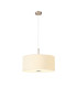 Baymont Satin Nickel 3 Light E27 Single Pendant With 50cm x 20cm Faux Silk Shade Ivory Pearl/White Laminate-4