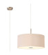 Baymont Satin Nickel 3 Light E27 Single Pendant With 50cm x 20cm Dual Faux Silk Shade Nude Beige/Moonlight-1