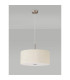 Baymont Satin Nickel 3 Light E27 Single Pendant With 50cm x 20cm Faux Silk Shade Ivory Pearl/White Laminate-14