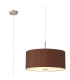 Baymont Satin Nickel 3 Light E27 Single Pendant With 50cm x 20cm Dual Faux Silk Shade Raw Cocoa/Grecian Bronze-1