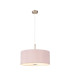 Baymont Satin Nickel 3 Light E27 Single Pendant With 50cm x 20cm Dual Faux Silk Shade Taupe/Halo Gold-4