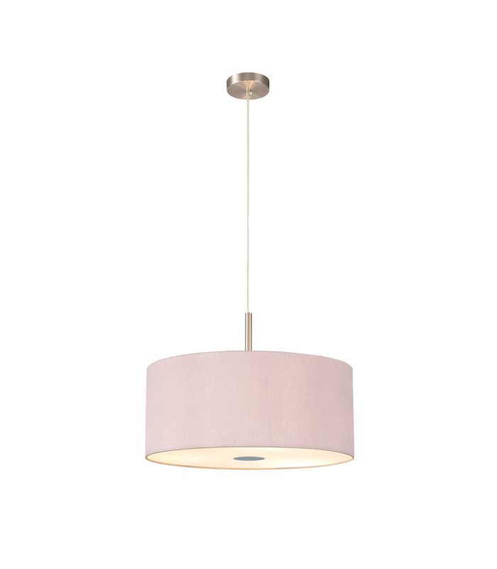 Baymont Satin Nickel 3 Light E27 Single Pendant With 50cm x 20cm Dual Faux Silk Shade Taupe/Halo Gold-4