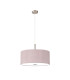 Baymont Satin Nickel 3 Light E27 Single Pendant With 50cm x 20cm Dual Faux Silk Shade Taupe/Halo Gold-5
