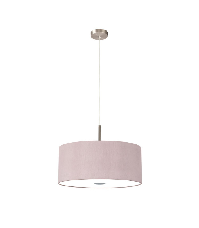 Baymont Satin Nickel 3 Light E27 Single Pendant With 50cm x 20cm Dual Faux Silk Shade Taupe/Halo Gold-5