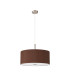 Baymont Satin Nickel 3 Light E27 Single Pendant With 50cm x 20cm Dual Faux Silk Shade Raw Cocoa/Grecian Bronze-5