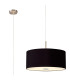 Baymont Satin Nickel 3 Light E27 Single Pendant With 50cm x 20cm Dual Faux Silk Shade Midnight Black/Green Olive-1
