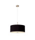 Baymont Satin Nickel 3 Light E27 Single Pendant With 50cm x 20cm Dual Faux Silk Shade Midnight Black/Green Olive-4