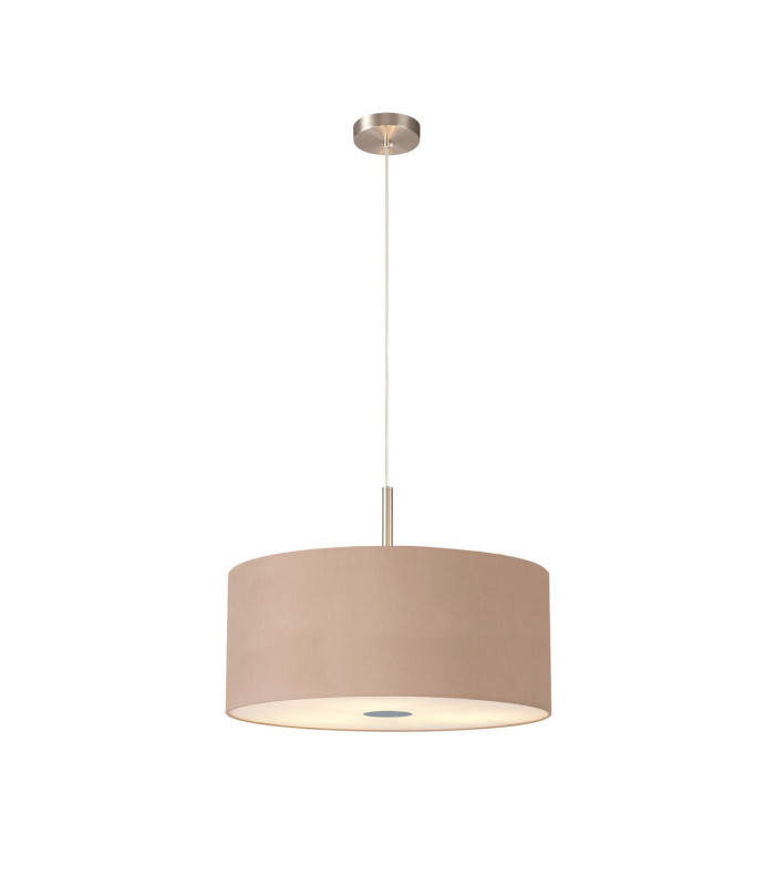 Baymont Satin Nickel 3 Light E27 Single Pendant With 50cm x 20cm Dual Faux Silk Shade Antique Gold/Ruby-4