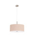 Baymont Satin Nickel 3 Light E27 Single Pendant With 50cm x 20cm Dual Faux Silk Shade Antique Gold/Ruby-5