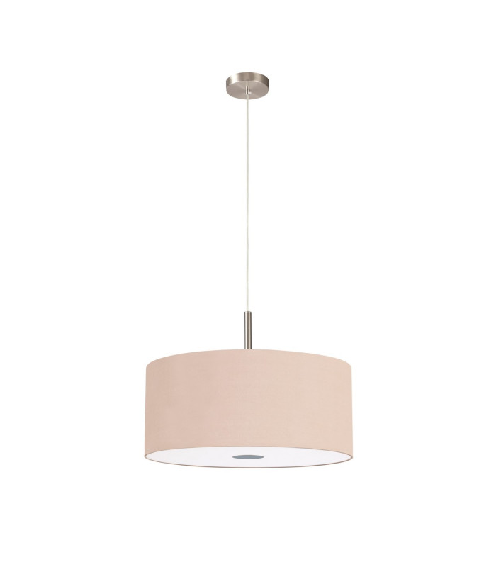 Baymont Satin Nickel 3 Light E27 Single Pendant With 50cm x 20cm Dual Faux Silk Shade Antique Gold/Ruby-5