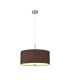 Baymont Satin Nickel 3 Light E27 Single Pendant With 50cm x 20cm Faux Silk Shade Black/White Laminate-4