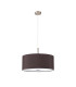 Baymont Satin Nickel 3 Light E27 Single Pendant With 50cm x 20cm Faux Silk Shade Black/White Laminate-5