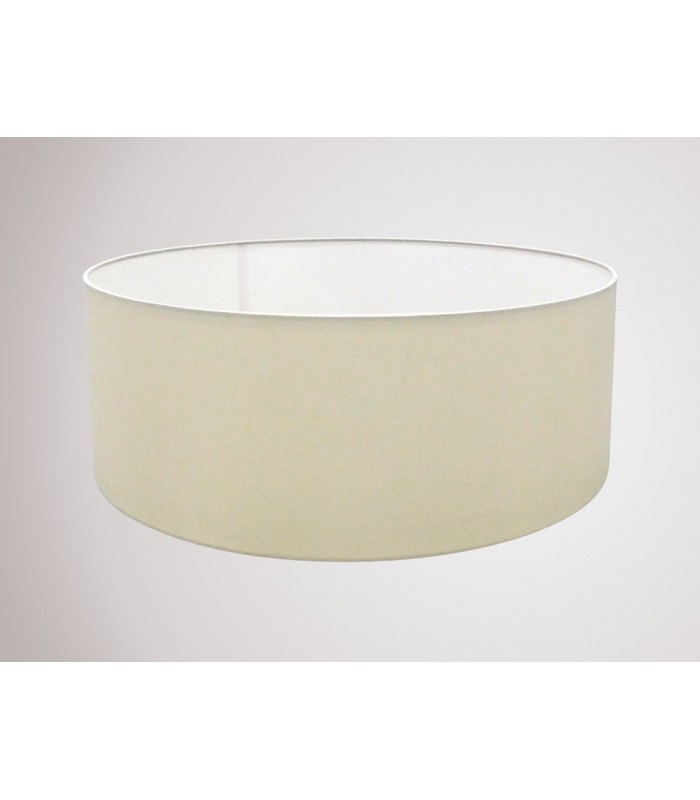 Round Cylinder, 600 x 220mm Faux Silk Fabric Shade, Ivory Pearl, White Laminate - 2