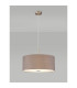 Baymont Satin Nickel 3 Light E27 Single Pendant With 50cm x 20cm Faux Silk Shade Grey/White Laminate-2