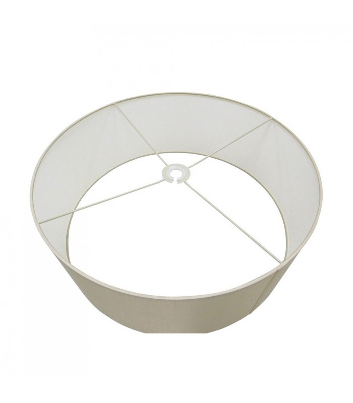 Round Cylinder, 600 x 220mm Faux Silk Fabric Shade, Ivory Pearl, White Laminate - 4