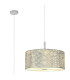 Baymont Polished Chrome 3 Light E27 Single Pendant With 50cm x 20cm Silver Leaf Shade-1