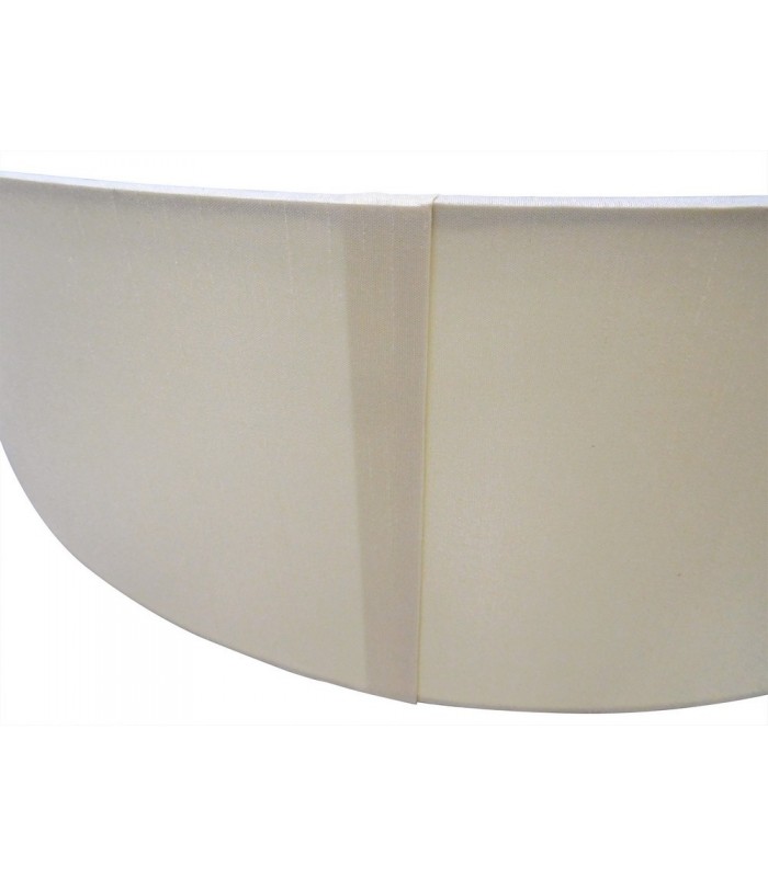 Round Cylinder, 600 x 220mm Faux Silk Fabric Shade, Ivory Pearl, White Laminate - 5