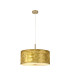 Baymont Antique Brass 3 Light E27 Single Pendant With 50cm x 20cm Gold Leaf Shade With Frosted/AB Acrylic Diffuser-4