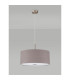 Baymont Satin Nickel 3 Light E27 Single Pendant With 50cm x 20cm Faux Silk Shade Grey/White Laminate-14