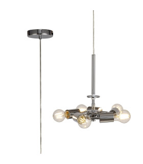 Baymont 28cm Polished Chrome 5 Light E27 Universal Single Pendant Suitable For A Vast Selection Of Shades-1