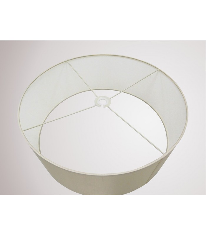 Round Cylinder, 600 x 220mm Faux Silk Fabric Shade, Ivory Pearl, White Laminate - 8