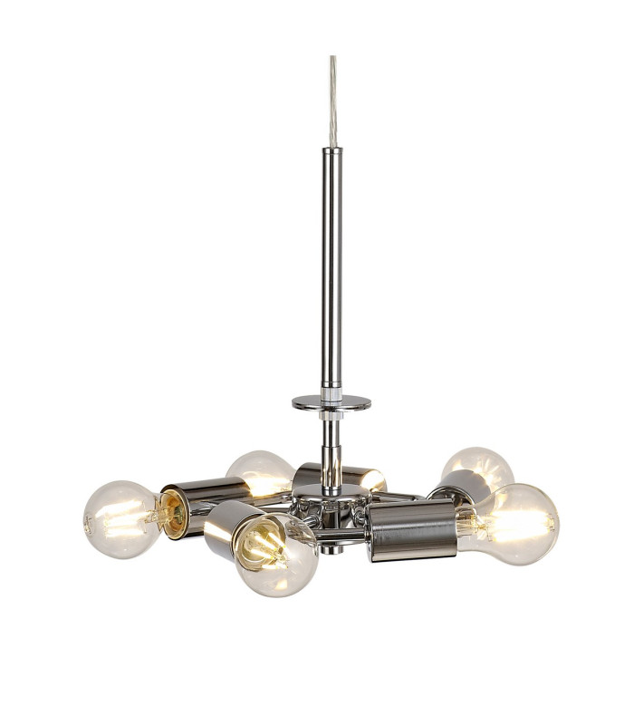 Baymont 28cm Polished Chrome 5 Light E27 Universal Single Pendant Suitable For A Vast Selection Of Shades-9