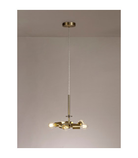 Baymont 28cm Antique Brass 5 Light E27 Universal Single Pendant Suitable For A Vast Selection Of Shades-2
