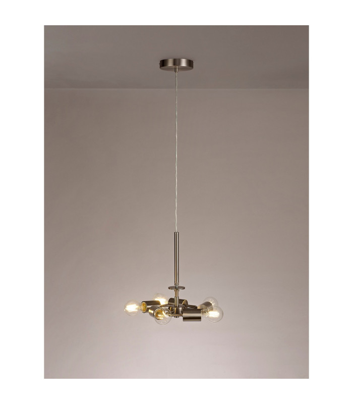 Baymont 28cm Satin Nickel 5 Light E27 Universal Single Pendant Suitable For A Vast Selection Of Shades-2