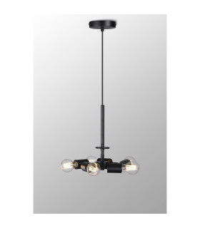 Baymont 28cm Satin Black 5 Light E27 Universal Single Pendant Suitable For A Vast Selection Of Shades-2