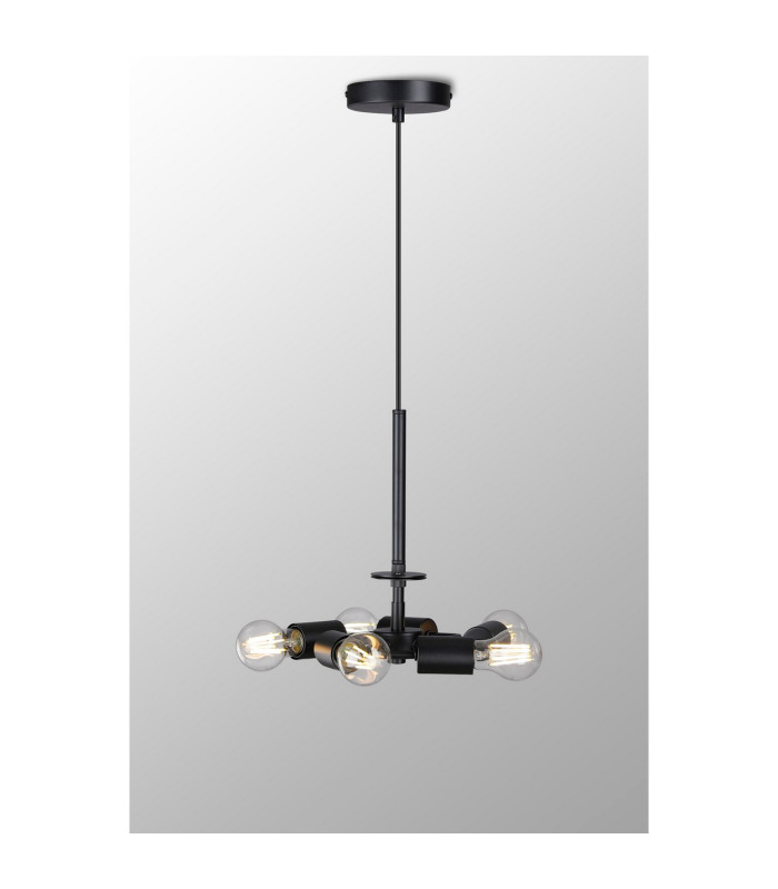 Baymont 28cm Satin Black 5 Light E27 Universal Single Pendant Suitable For A Vast Selection Of Shades-2