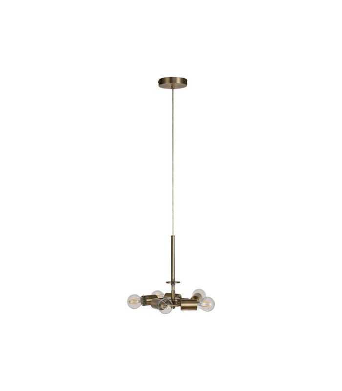 Baymont 28cm Antique Brass 5 Light E27 Universal Single Pendant Suitable For A Vast Selection Of Shades-5