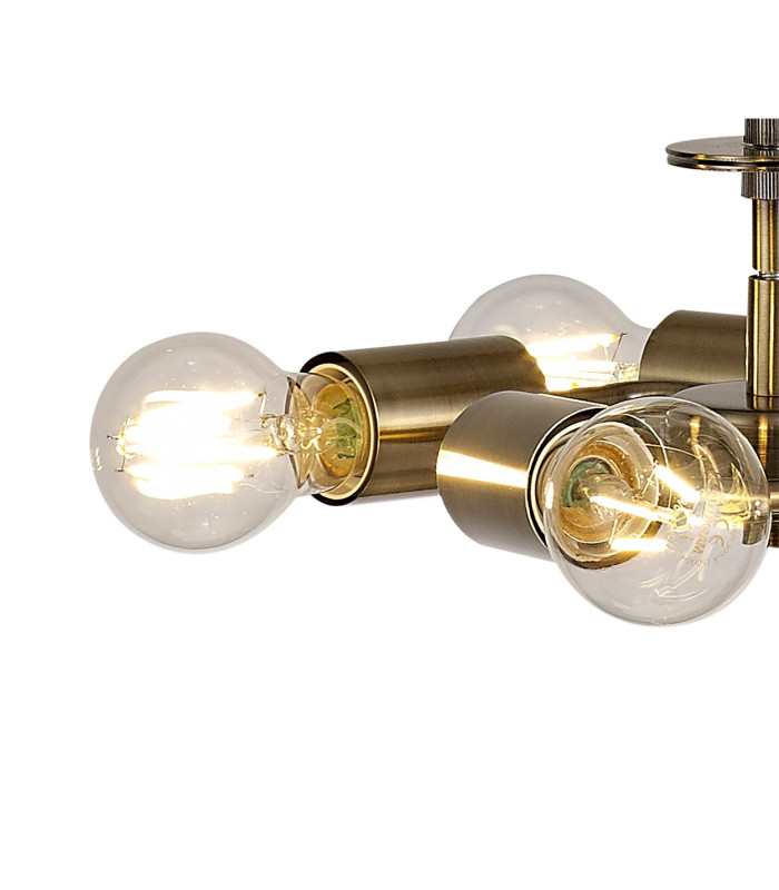 Baymont 28cm Antique Brass 5 Light E27 Universal Single Pendant Suitable For A Vast Selection Of Shades-6