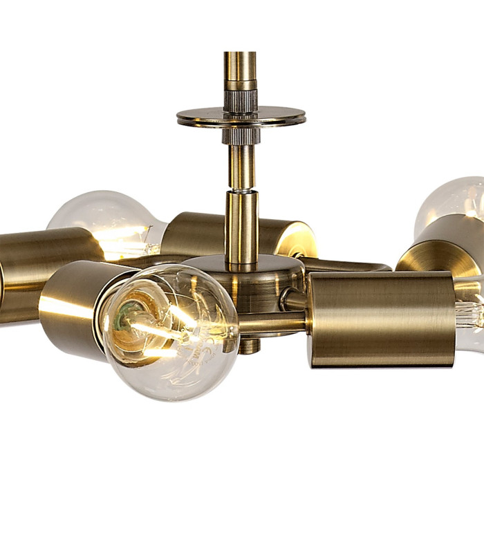 Baymont 28cm Antique Brass 5 Light E27 Universal Single Pendant Suitable For A Vast Selection Of Shades-7