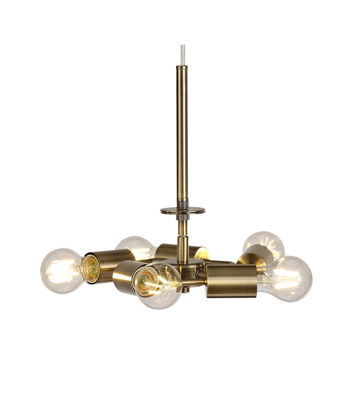 Baymont 28cm Antique Brass 5 Light E27 Universal Single Pendant Suitable For A Vast Selection Of Shades-10